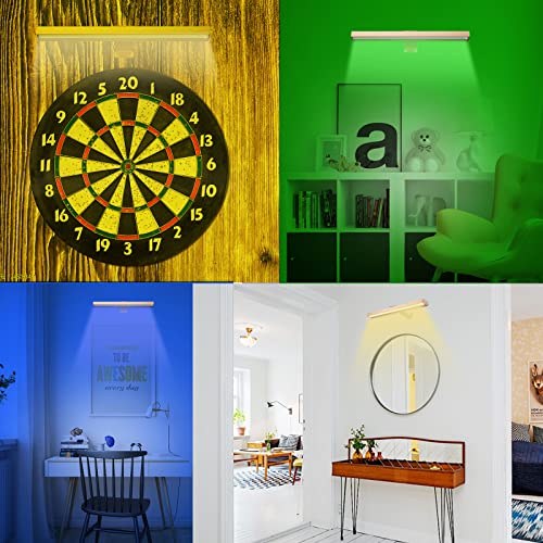 Image of MIOBLUE Rechargeable Picture Light, Battery Painting Light Display Lamp with APP Music Sync Multi Dynamic Modes Timer Dartboard Artwork Light for Frame Portrait