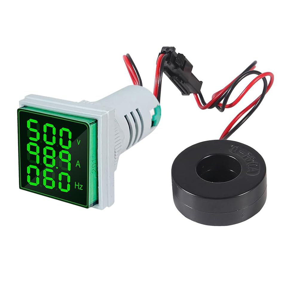 Serplex® Digital Ammeter Voltmeter Backlight Display Voltage Current Frequency Detector, Clear LED Digital 3-in-1 Electrical Panel Meter for Home & Industrial Use, AC 60-500V, 0-100A, 20-75Hz (B0DCVVVKTR) Amazon Price History, Amazon Price Tracker