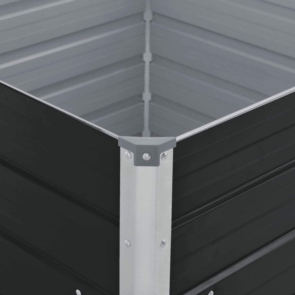 Raised Bed 100 x 100 x 45 cm in Brown Galvanised Steel, Outdoor Planter, Raised Vertical Garden for Balcony and Garden, Mini Raised Garden for Seedlings, Vertical Garden