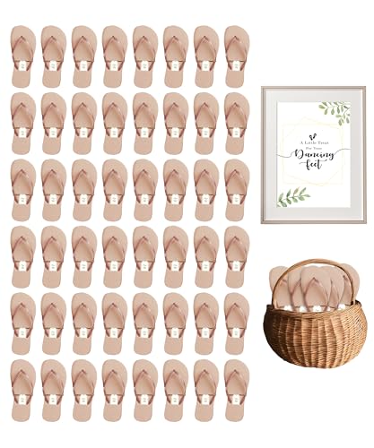 Image of Winterlace Bulk Flip Flops for Weddings | 48 Pairs | Reception Guest Slippers | Women Men Beach Pool Wholesale Sandals Pack