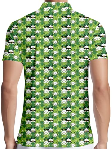 Image of PAGYMO Funny Golf Shirts for Men Crazy Printed Pattern Novelty Moisture Wicking Performance Mens Polo Shirt