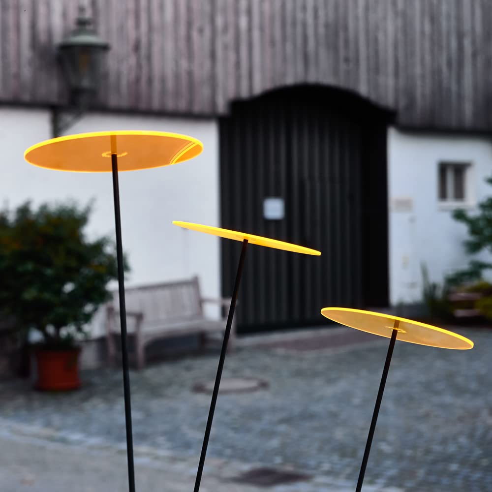 Cazador-del-sol ® - das Original | tres | 3 Stück | Sonnenfänger gelb | Durchmesser 20 cm | Höhe 175 cm