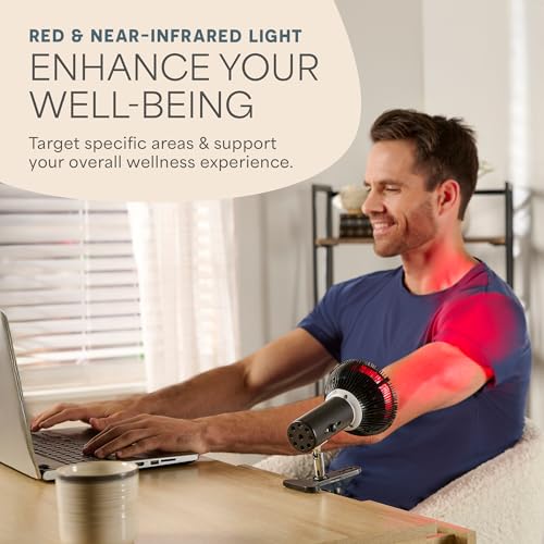 Image of LifePro Red Light Therapy Lamp - Infraglow Infrared Red Light Therapy Bulb with 660nm and 850 nm Wavelength -18 LEDs & Clip-On Lamp - at Home Infrared Bulb for Daily Wellness and Relaxation