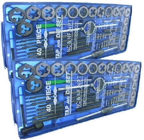 TAP AND DIE Set 80 piece SAE & METRIC w/Case Screw Extractor Remover Chasing