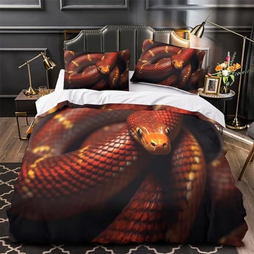 Parure de lit serpent 3D housse de couette microfibrire King 220x240