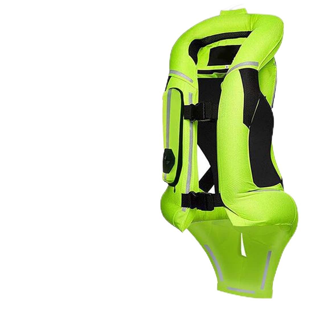 Chaleco con airbag para Motocicleta,Chaqueta de Motocross con airbag Inflable,Chaleco Reflectante con airbag para Moto,para Bicicleta eléctrica, equitación, Motocross (Verde M)