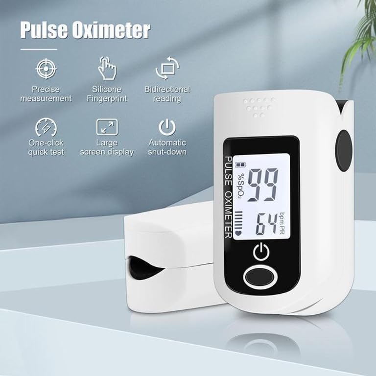Image of X1805 Fingertip Pulse Oximeter - SpO2 & Heart Rate Monitor for Kids, Children & Adults - Accurate LED Display, Includes Batteries & Lanyard, Home & Personal Use