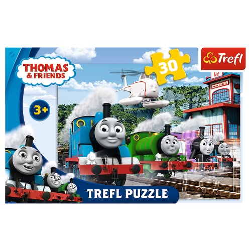 Trefl 916 18230 EA 30pcs Thomas & Friends Railway Race, Multi-Colored - Image 3