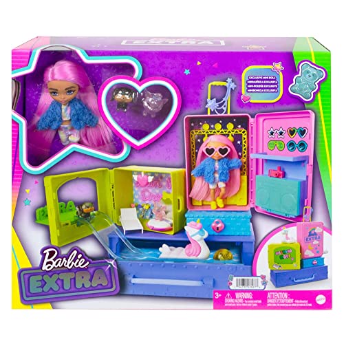 Barbie Extra Travel Set con muñeca y 2 cachorros miniatura 7