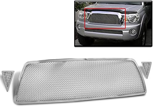 Upper Stainless Steel Mesh Grille Grill Insert Chrome Compatible With 2005-2010 Tacoma Pickup