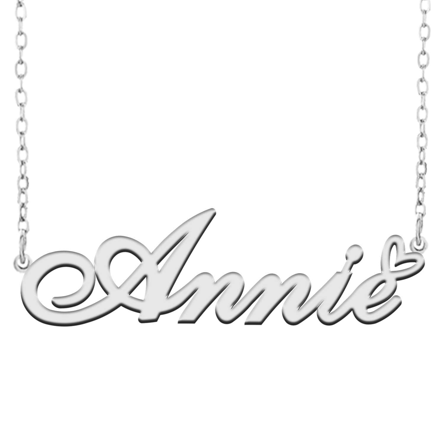 RONKAHSHOW Custom Name Necklace Customized Personalized Pendant Name Necklace with Heart Name Necklace Best Gift for Women Birthday Mother's Day Christmas New Year Wedding