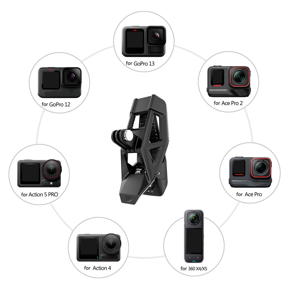 Helmhalterung für Action-Kameras, Universal-Kinnriemenclip für Go Pro DJI Osmo Insta 360 X5 X4