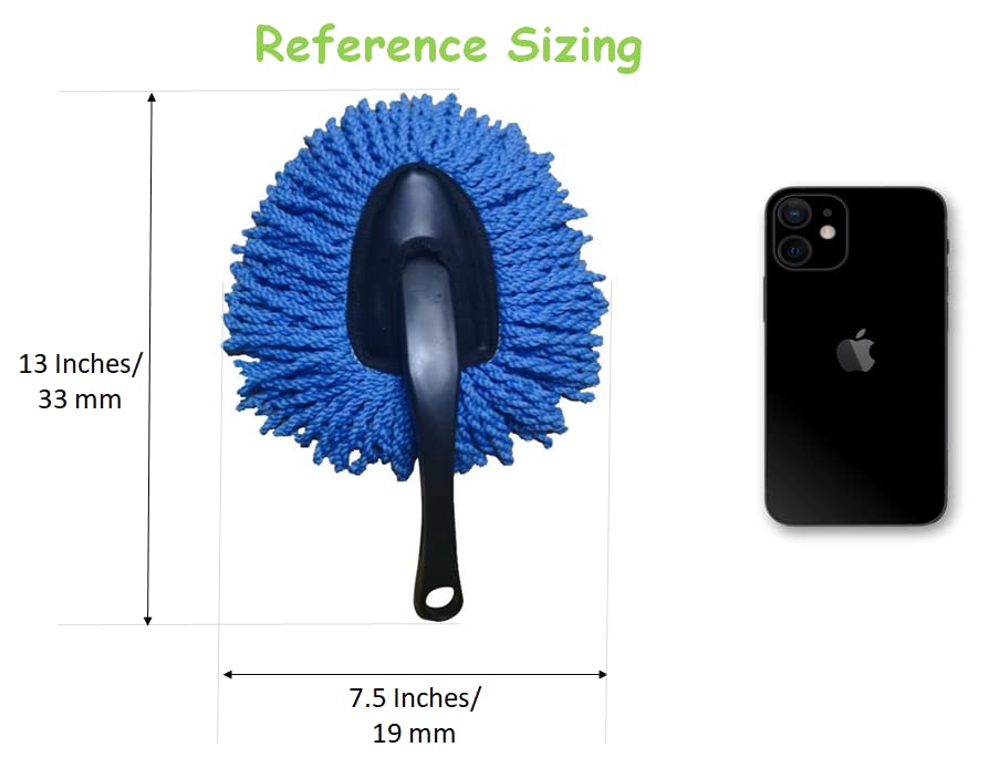 Image of ALOUD CREATIONS Microfiber Mini Car Cleaning Duster With Handle, Detailing Brush - Pack Of 1, Multicolor