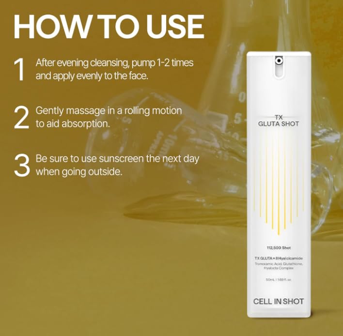 Miniatura 7 de Tranex Gluta Shot Serum  Mejora la claridad y el resplandor de la piel de cristal  Ácido tranexámico y suero facial de glutatión, 1.69 onzas