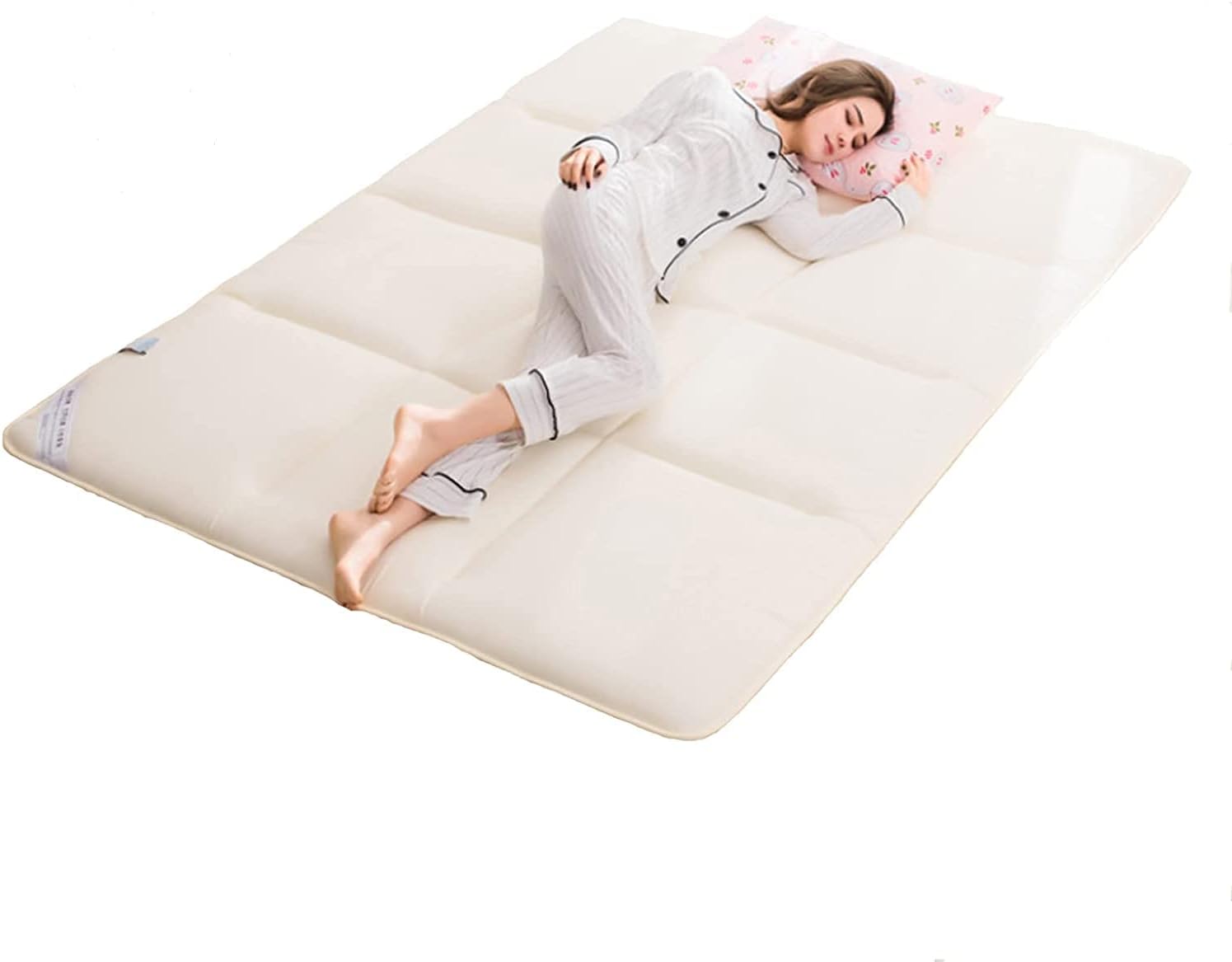 Colchón De Futón De Piso Plegable, Doble Tamaño Queen King Tradicional, Tapete De Tatami Grueso Colchoneta Para Dormir Colchón Enrollable Plegable Colchón De Invitados Colchón De Suelo Tumbona Cama