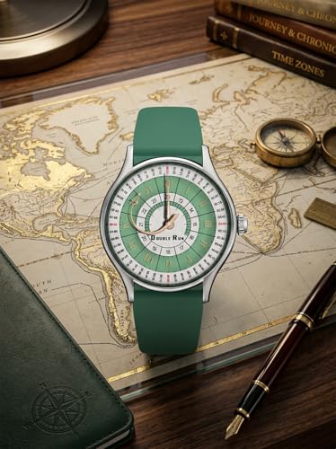 Image of DOUBLERUN Analog Watch, Silicone Strap, Roman Numerals, 24-Hour Display