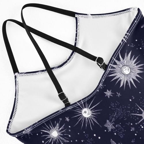 Swimsuit for Girls 1 Piecing Toddler Bathing Suit Girl Toddler Swim Suit for Girls Beach Swimwear Starry Night Star Sun Moon4