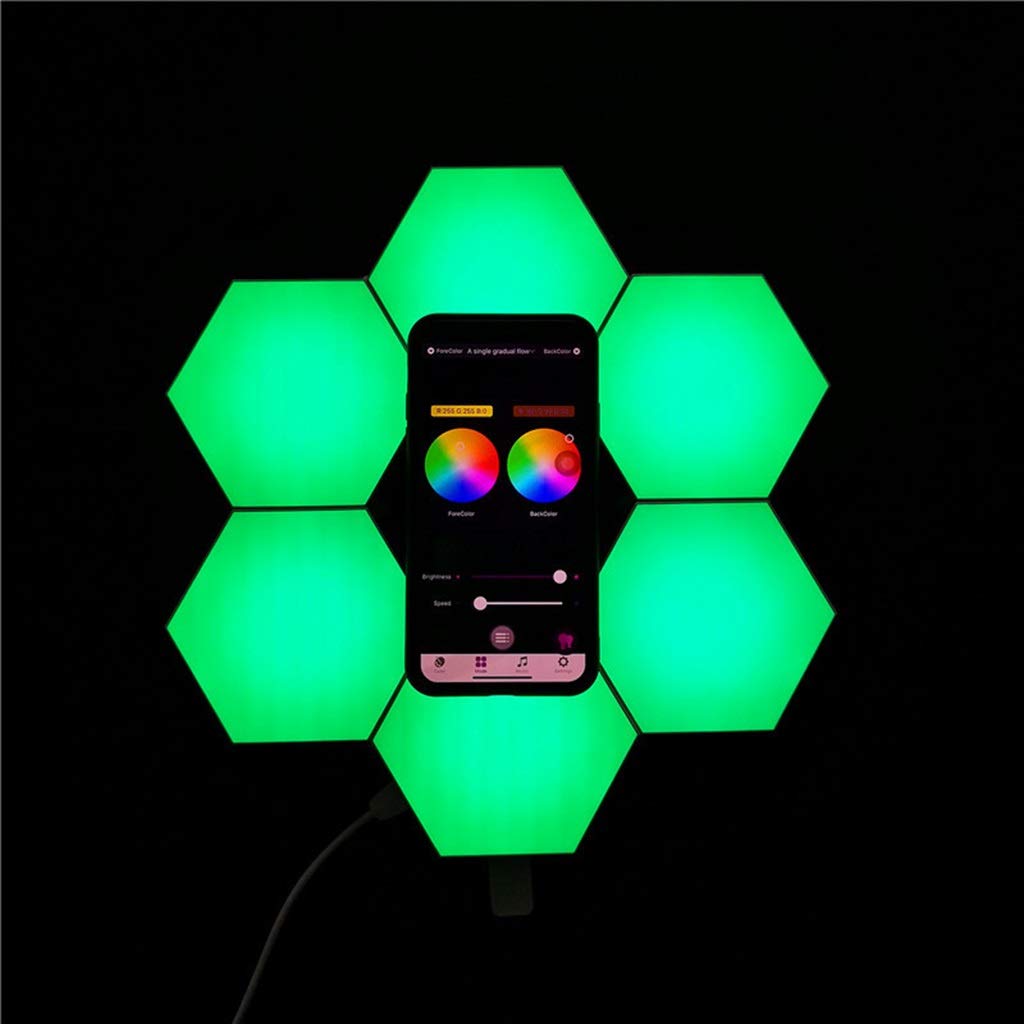 Smart LED Light Panels App Controlled RGB Colored Lamp LED Hexagonal Modular Wall Light Quantum Lights Geometry 6 Pack