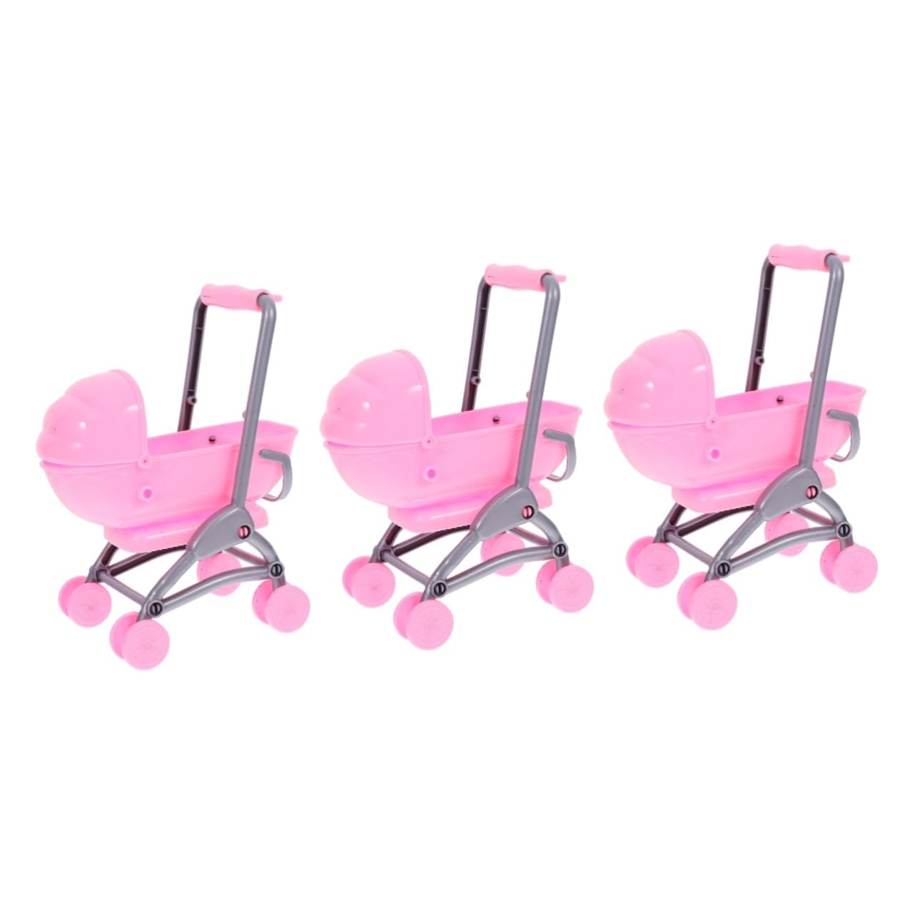 Abaodam3pcs Children's Toy Trolley Simulated Doll Stroller Small Stroller Stroller for 3 Year Old Doll Stroller for 8 Year Old Play Game Stroller Toy Movable Stroller Toys