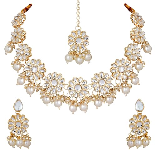 Atasi International Traditional White Pearl Kundan Necklace Set |...