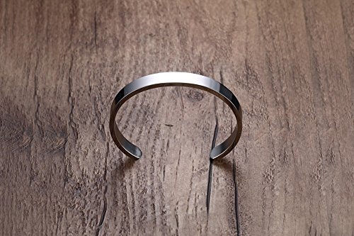 Free Engraving-Unisex Stainless Steel Personalized Custom Plain Polished Cuff Bangle Bracelet,59mm Silver4