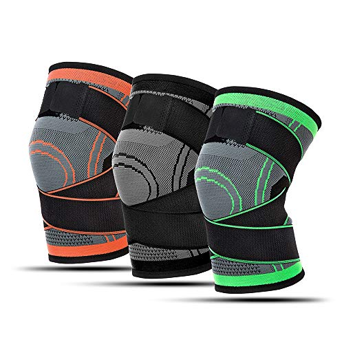 Joelheira, Andoer 1 pc joelheira protetora profissional joelheira esportiva bandagem respirável pret