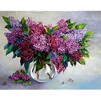 絵画　花　色 Amazon.co.jp: Meecaa Paint by Numbers フラワー シナモン 花瓶