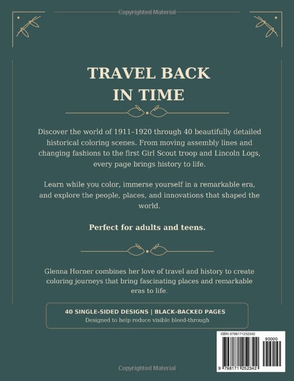 Travel Through History: A Nostalgic Coloring Journey Through 1911–1920 (Travel Through History Coloring Books) image 3
