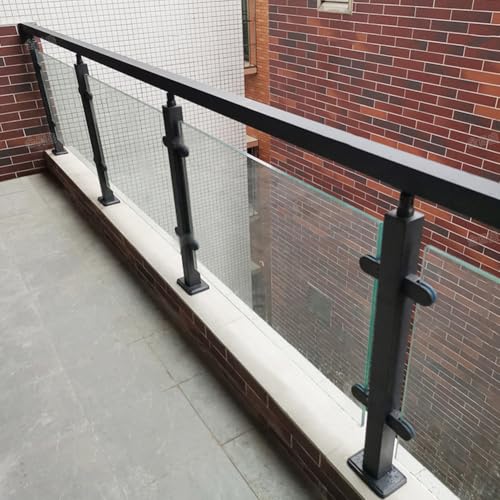 304 Stainless Steel Glass Railing Posts - 39.4 inch Mid Post for Deck & Stair Railing System - Durable Glass Fence Panels for Modern Outdoor Spaces