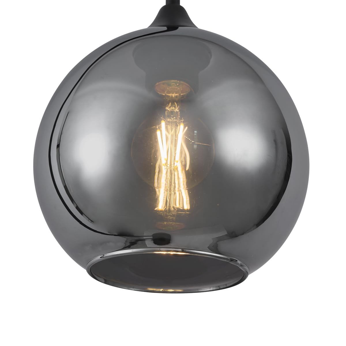 Qazqa Art Deco Stehleuchte, Stehlampe - Sandra - Schwarz mit Rauchglas, Rund, max. 15W, Geeignet für LED, 160cm, Ideal als Wohnzimmerlampe