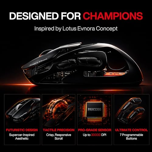 Image of AM Infinity 49g Ultra Lightweight Wireless Gaming Mouse with PAW3950 Sensor | 8K Polling 30K DPI Anti-Double Click Optical-Micro Switche Hot-Swap Battery Tri-Mode RGB Low Latency FPS Mouse for PC Gaming