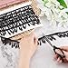 OLYCRAFT 3 Yards/2.7m Black Beaded Fringe Trim Decorative Beaded Fringe Trim Teardrop Fringe Trim Polyester Bead Tassel Trim for Wedding Bridal DIY Sewing Crafts Home Decor Clothing Decoration