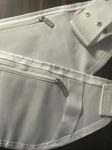 Mens Hajj & Umrah Ahram Ihram Belt - Adjustable Design Fits Up to 50" Waist - Perfect for Tawaf - Lightweight and Ihram Belt for Hajj with Front and Zippered Compartments - (White)3