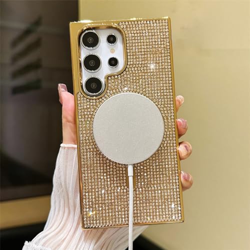 Coque magnétique anti-rayures à strass résistant pour Samsung S23 Ultra - 3