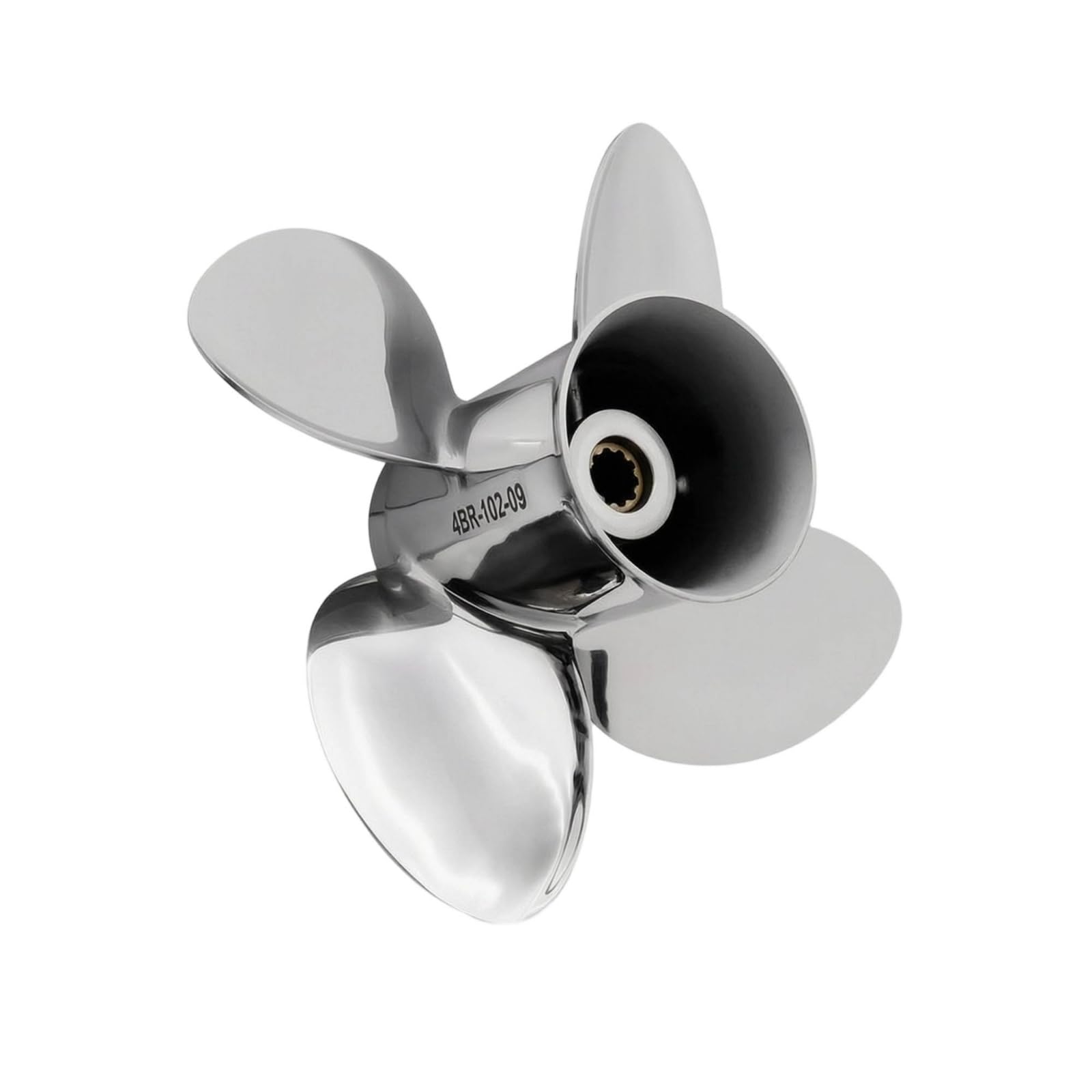 Milageto Hélice Marina para Motor Fuera de Borda Aspa Diseño de Mecanizado con Precisión para Empuje Constante Acero Inoxidable