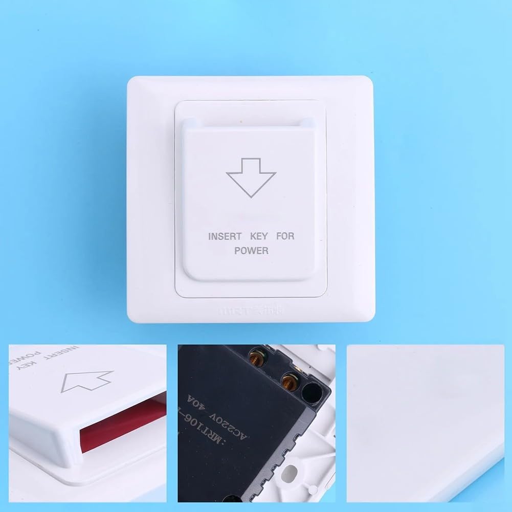 HpLive Interruttore magnetico per schede alberghiere a risparmio energetico, tipo 86, capacità 40 A, con 3 chiavi per il controllo di camere e dispositivi