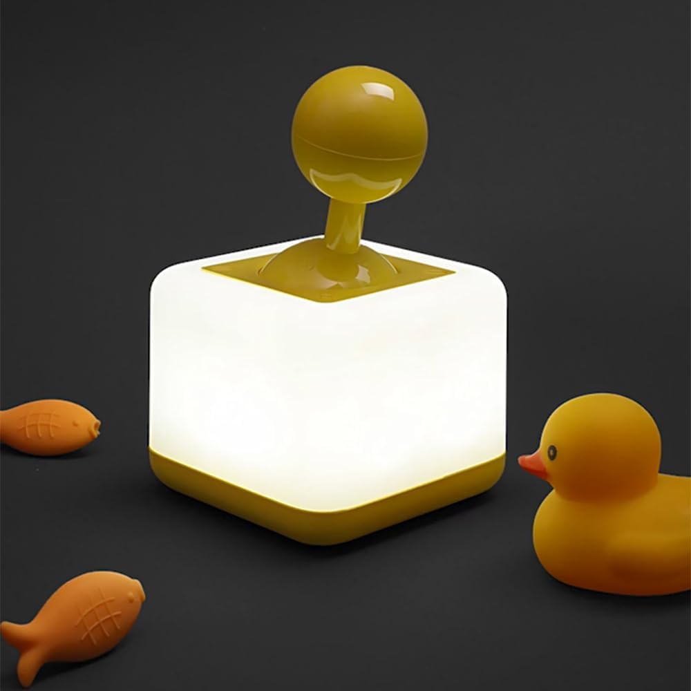 Nursery Night Light, Toggle Switch Night Lamp for Bedroom, USB Rechargeable Lamps 2 Light Modes, Stress-Reliever Toy Bedside Delay-Off Nightlight for Kids Toddler Boys Girls Birthday, Yellow