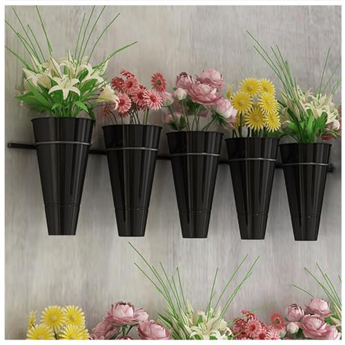 Présentoir à fleurs en plastique avec seaux muraux pour fleuriste