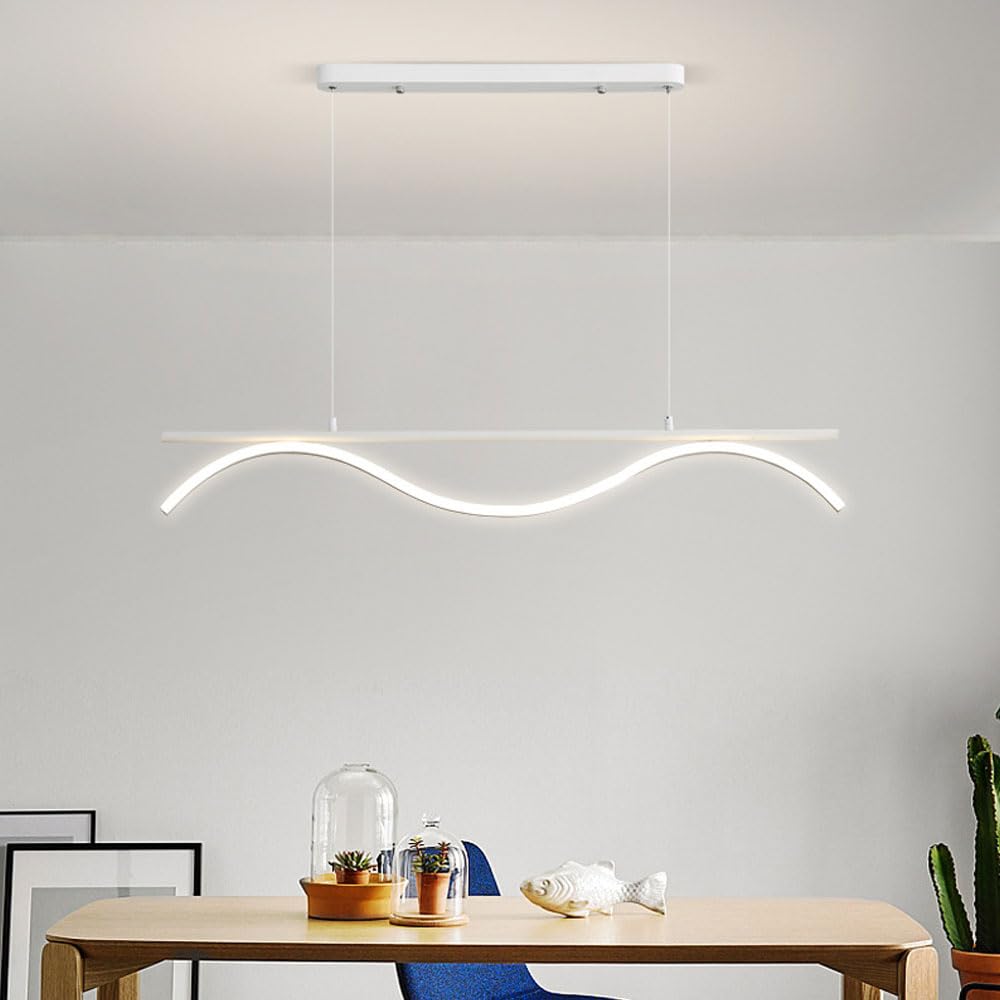 Lampe de table suspendue blanche réglable en hauteur lustre salon 120 cm