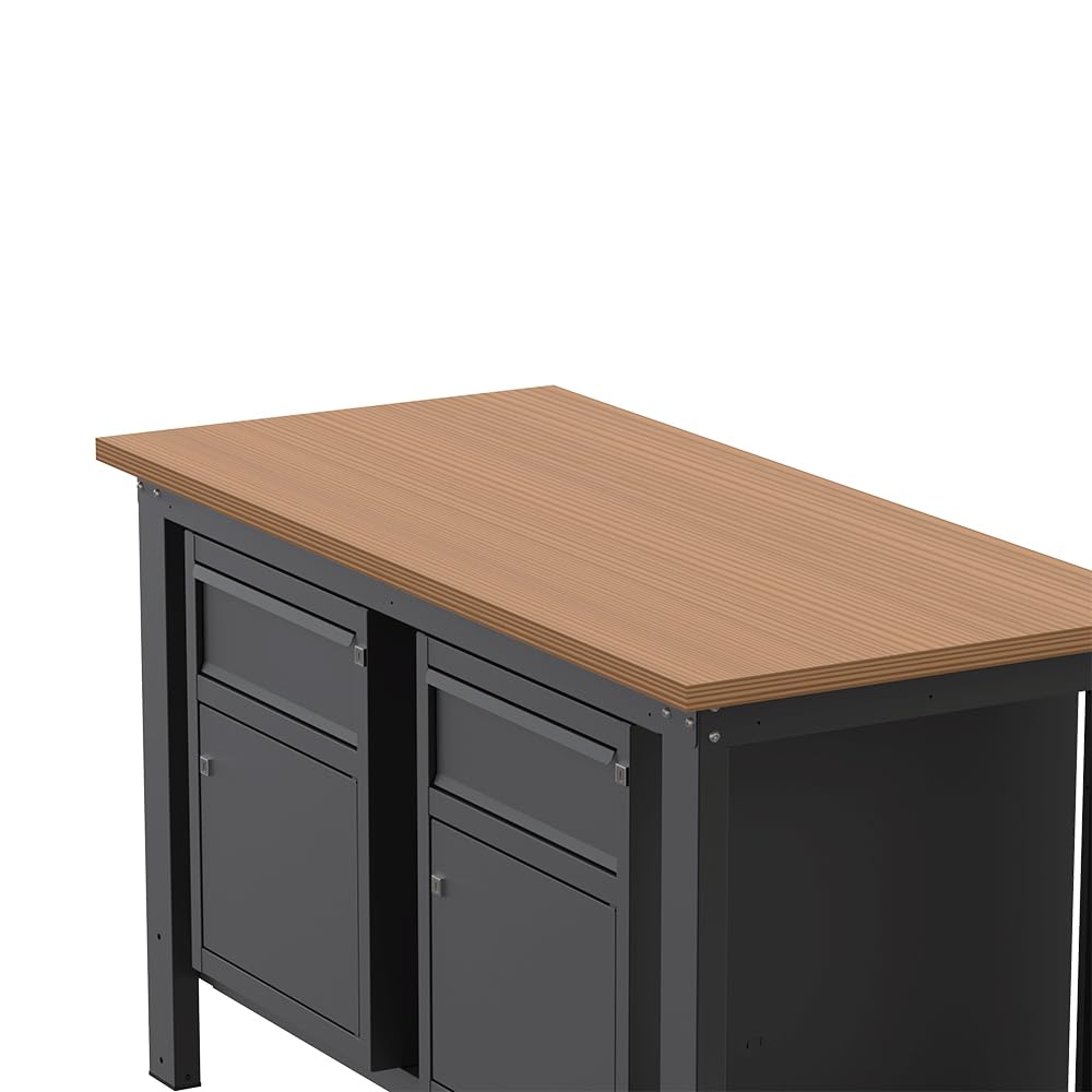 SOGI X3N_110L Banco de trabajo 1,5 m - tablero de madera - 2 armarios con puerta y cajón