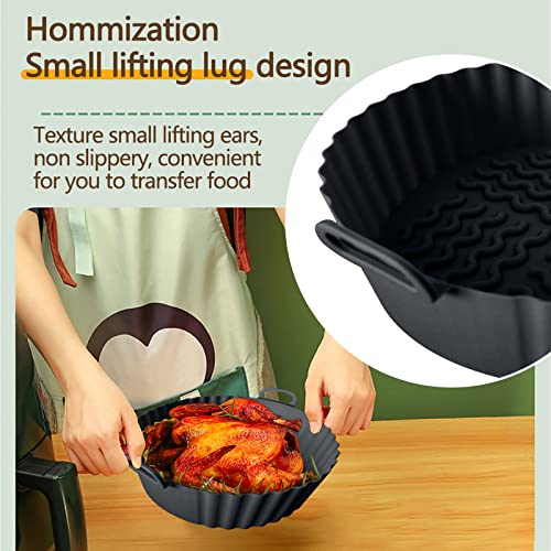 Zzkhgo Air Fryer Liners - Reusable Air Fryer Silicone Baking Pan Air Fryer Silicone Pad Air Fryer Lined 7.5 Inch Easy Clean Up Air Fryer Silicone Pad #TOP3