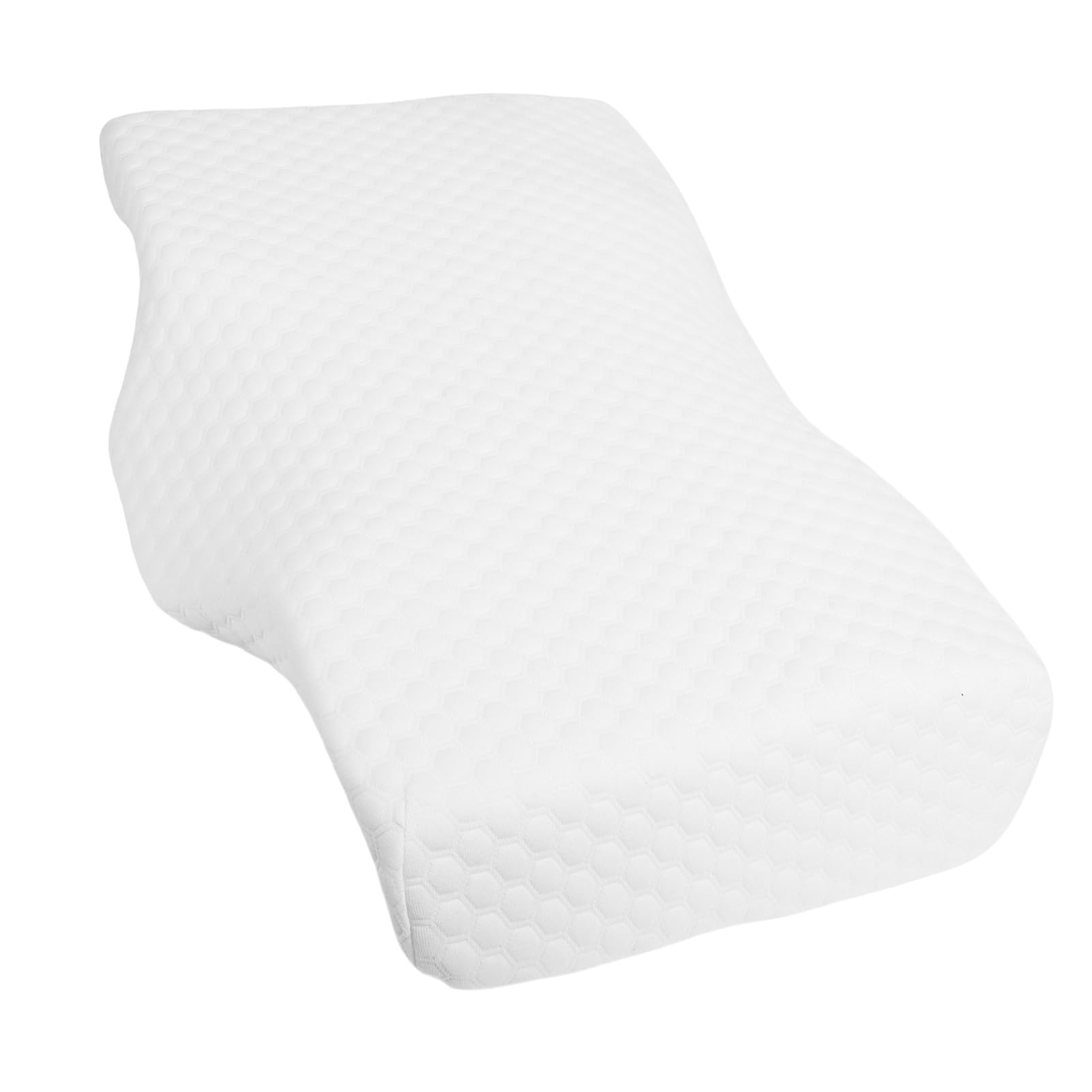 Walfront Poduszka Pod szyję z Pianki Memory, Ergonomiczna Poduszka Szyjna z Regulowanym Podparciem dla Podkładów na Brzuchu z Tyłu, Oddychająca Dzianinowa Osłona do Domu i Podróży (WHITE 52*30*10)