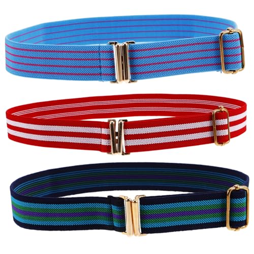 Ipetboom 3 Sets 3 Pcs Adjustable for Boys and Girls Stretchy Children Waistbelt Comfortable Woven Fabric Assorted Colors