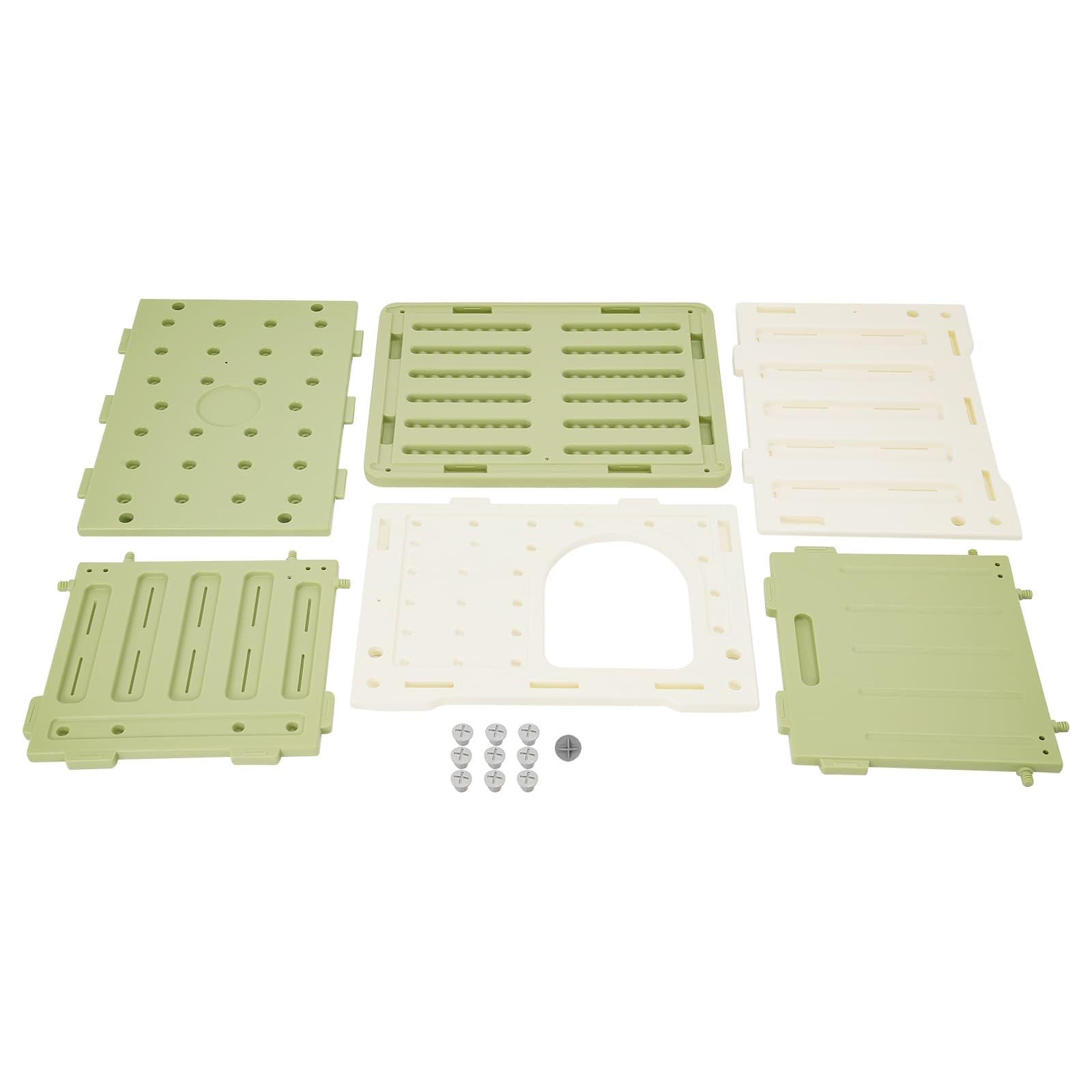 Maison pour Chat en HDPE, L53 x P41 x H38,3cm, Étanche et Robuste, Facile à Nettoyer, pour Intérieur et Extérieur (Vert, Moyen)