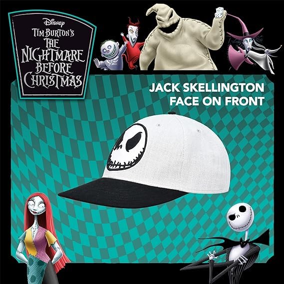 Image of Disney The Nightmare Before Christmas, Jack Skellington Adjustable Baseball Cap, Black, One Size