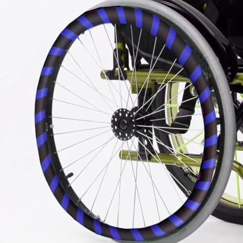 Wheelchair Push Rim Covers, 20/22/24in Rear Wheel Sports Wheelchair Cover Hand Push Cover, 1 Pair(Blue,20in)
