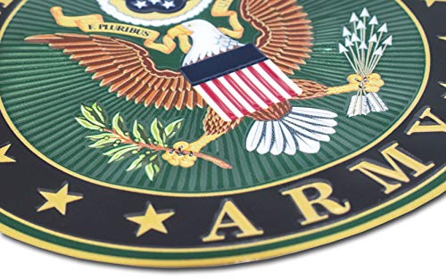 Image of Elektroplate US Army Crest Premium Embossed Car Decal 3.25 inch | Officially Licensed, Weatherproof Automotive Grade 3D Metallic Sticker for Water Bottle, Laptop & More; Made in the USA