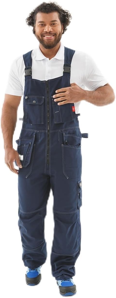 Men's Work Overalls UnionSpace – Durable Heavy Duty Bib Overalls with Reinforced Knees and Multi-Pocket Design