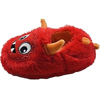 GladRags Boys or Girls Plush 3D Monster Slippers, Red Size 11