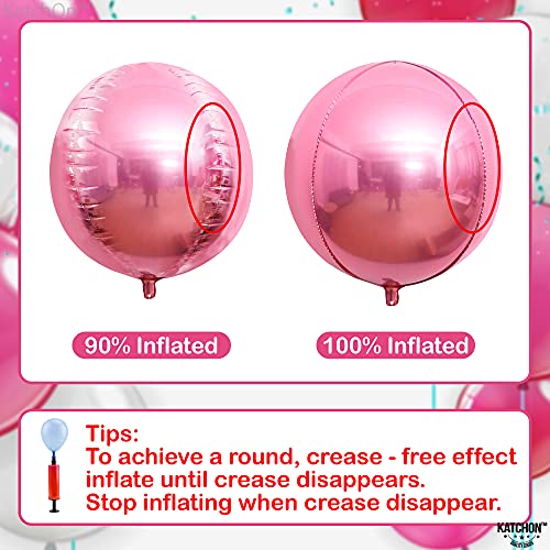 Image of KatchOn, Light Pink Balloons - 22 Inch, Pack 6 | Light Pink Foil Balloons for Pink Birthday Decorations | Metallic Balloon For Birthday, Gender Reveal, Baby Shower, Bachelorette Party